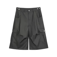 Jiayiku  American Retro Pants For Men And Women Cleanfit Loose Wide-leg Workwear Capri Pants sku image 2