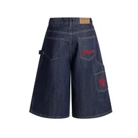 Jiayiku  New Denim Pants Men's American Style Trendy Brand Washed Denim Shorts Loose Wide Leg Pants main image 4