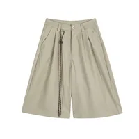 Jiayiku  American Retro Draped Suit Shorts Men's And Women's Cleanfit Loose Wide-leg Cropped Pants main image 1