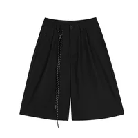 Jiayiku  American Retro Draped Suit Shorts Men's And Women's Cleanfit Loose Wide-leg Cropped Pants main image 2
