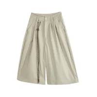 Jiayiku  American Retro Draped Suit Shorts Men's And Women's Cleanfit Loose Wide-leg Cropped Pants main image 3