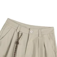 Jiayiku  American Retro Draped Suit Shorts Men's And Women's Cleanfit Loose Wide-leg Cropped Pants main image 4