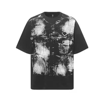 Jiayiku Men's  Summer High Street American Hip Hop Fashion Brand Personalized Graffiti Dirty Dye Niche T-shirt Short-sleeved Men main image 3
