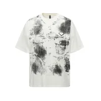 Jiayiku Men's  Summer High Street American Hip Hop Fashion Brand Personalized Graffiti Dirty Dye Niche T-shirt Short-sleeved Men sku image 1