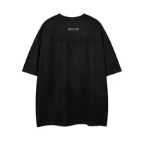 Jiayiku  Summer T-shirt Men's American Street Dark Fashion Brand Cross Embroidered Suede Short-sleeved T-shirt Men main image 4