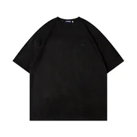 Jiayiku  Summer T-shirt Men's American Street Dark Fashion Brand Cross Embroidered Suede Short-sleeved T-shirt Men sku image 9