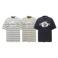 Jiayiku Men's  Summer New New Fashion Brand Jacquard Striped T-shirt Loose Heavy Half Sleeve Top For Men main image 5