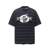 Jiayiku Men's  Summer New New Fashion Brand Jacquard Striped T-shirt Loose Heavy Half Sleeve Top For Men sku image 11