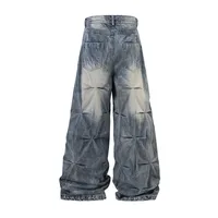 Jiayiku Men's  New Jeans High Street Men's High Street RO Style Superior Sense Jeans Wide Leg Pants main image 2