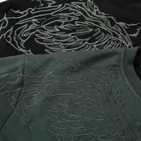 Jiayiku  Summer T-Shirt Men's American Street Dark Fashion Brand Skull Skeleton Embroidered Suede Short-Sleeved T-Shirt main image 4