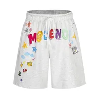 Jiayiku Trendy Brand  New High-End American Retro Five-Point Pants Loose Couple Style Printed Straight Pants sku image 3
