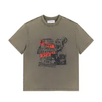 Jiayiku Men's  Summer American Retro Fashion Brand Heavy Washing Tee Spoof Graffiti Short-sleeved T-shirt Men's main image 5