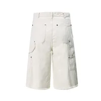 Jiayiku Men's  American Retro Rivet Cutting Wood Fold Denim Shorts Men's Washed Damaged Five-point Pants main image 2