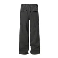 Jiayiku Men's Clothing  American Vintage Washed Antique Pleated Design Crowdwork Pants Straight Casual Trousers For Men And Women main image 4