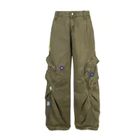 Jiayiku Men's Clothing  High Street American Style Trendy Brand Heavy Washed Flower Embroidered Caught Pants Straight-barrel Wide-leg Pants main image 1