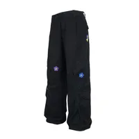 Jiayiku Men's Clothing  High Street American Style Trendy Brand Heavy Washed Flower Embroidered Caught Pants Straight-barrel Wide-leg Pants main image 4
