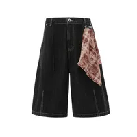 Jiayiku Men's  Summer American Retro Hip-hop Hip-hop Washed Denim Shorts Tassel Wide-leg Pants main image 1