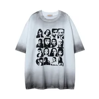 Jiayiku Men's Clothing  Summer American Street Hip Hop Trendy Brand Tee Waste Earth Style Dark Black Style Head T-Shirt Short Sleeve main image 1