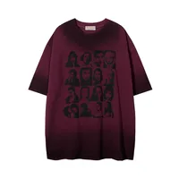 Jiayiku Men's Clothing  Summer American Street Hip Hop Trendy Brand Tee Waste Earth Style Dark Black Style Head T-Shirt Short Sleeve main image 3