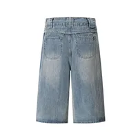 Jiayiku Men's  Summer New American Style Retro Washed Denim Shorts Distinctive Pocket Wide Leg Pants main image 3