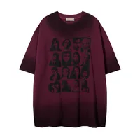 Jiayiku Men's Clothing  Summer American Street Hip Hop Trendy Brand Tee Waste Earth Style Dark Black Style Head T-Shirt Short Sleeve sku image 7