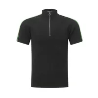 Jiayiku Men's  Summer  Light Luxury Threaded Base Shirt Solid Color Half Open Neck Slim-fit Short-sleeved T-shirt For Men main image 3