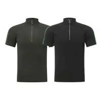Jiayiku Men's  Summer  Light Luxury Threaded Base Shirt Solid Color Half Open Neck Slim-fit Short-sleeved T-shirt For Men main image 5