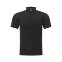 Jiayiku Men's  Summer  Light Luxury Threaded Base Shirt Solid Color Half Open Neck Slim-fit Short-sleeved T-shirt For Men sku image 5