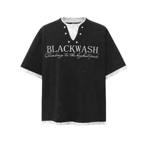 Jiayiku Men's  New Summer American-style Retro Niche Distinctive Beaded T-shirt Short-sleeved Trendy Men's High-end Sense main image 2