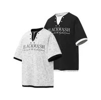 Jiayiku Men's  New Summer American-style Retro Niche Distinctive Beaded T-shirt Short-sleeved Trendy Men's High-end Sense main image 3