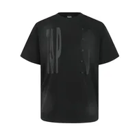 Jiayiku Men's  Summer New American Retro Fashion Brand Washed Old Tee Spray Color Printed Short-sleeved T-shirt main image 1