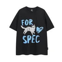 Jiayiku Men's  Summer American Retro Fashion Brand Heavy 300g Fun Cat Graffiti Short Sleeve T-shirt Men main image 2