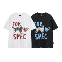 Jiayiku Men's  Summer American Retro Fashion Brand Heavy 300g Fun Cat Graffiti Short Sleeve T-shirt Men main image 5