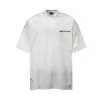 Jiayiku Men's  Summer American Retro Trendy Brand Washed Tee Dirty Dye Old Cut Hole Short-sleeved T-shirt For Men main image 1