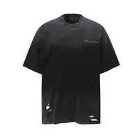 Jiayiku Men's  Summer American Retro Trendy Brand Washed Tee Dirty Dye Old Cut Hole Short-sleeved T-shirt For Men main image 2
