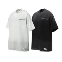 Jiayiku Men's  Summer American Retro Trendy Brand Washed Tee Dirty Dye Old Cut Hole Short-sleeved T-shirt For Men main image 3