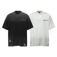 Jiayiku Men's  Summer American Retro Trendy Brand Washed Tee Dirty Dye Old Cut Hole Short-sleeved T-shirt For Men main image 5