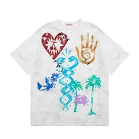 Jiayiku Fashion Brand  Summer New American Retro Couple T-shirt Loose Creative Printing Men's And Women's Short-sleeved T-shirt sku image 1