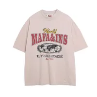 Jiayiku Men's  Summer American Retro Trendy Brand Tee Heavy Washed Old Cotton T-shirt Short Sleeve Men's And Women's main image 1