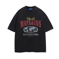 Jiayiku Men's  Summer American Retro Trendy Brand Tee Heavy Washed Old Cotton T-shirt Short Sleeve Men's And Women's main image 3