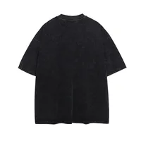 Jiayiku Men's  Summer American Retro Trendy Brand Tee Heavy Washed Old Cotton T-shirt Short Sleeve Men's And Women's main image 4