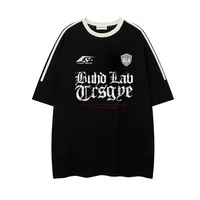 Jiayiku Men's  Summer New American Retro Trendy Brand Tee T-shirt Gothic Printed Short-sleeved T-shirt For Men main image 1