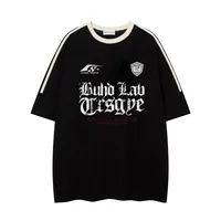 Jiayiku Men's  Summer New American Retro Trendy Brand Tee T-shirt Gothic Printed Short-sleeved T-shirt For Men sku image 8