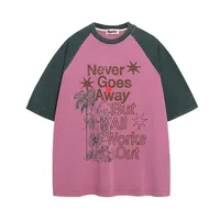 Jiayiku Men's  Summer American Retro Fashion Brand Couple Tee Washed Old Cotton T-shirt Short-sleeved Color-matching main image 3