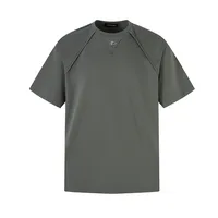 Jiayiku Men's  Summer American Retro Fashion Brand Functional Wind Deconstruction Splicing Heavy 280g Short Sleeve T-shirt main image 1