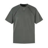 Jiayiku Men's  Summer American Retro Fashion Brand Functional Wind Deconstruction Splicing Heavy 280g Short Sleeve T-shirt sku image 4