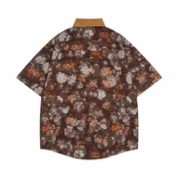 Jiayiku Men's  Summer American Middle Ancient Hong Kong Style Fashion Brand Small Floral Duffian Shirt With Short Sleeve Collar For Men And Women main image 2