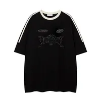 Jiayiku Men's  Summer New American Retro Trendy Brand Tee Culture Shirt Creative Printing Short-sleeved T-shirt For Men main image 2
