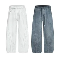 Jiayi Library Men's Clothing  Waste Earth Style American Style Vintage Washed Dirty Dye Machete Casual Pants Straight Loose Wide Leg Pants main image 5