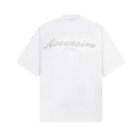 Jiayiku Men's  Summer New American Retro Fashion Brand Distinctive Pearl Embroidered Couple's Short-sleeved T-shirt main image 2